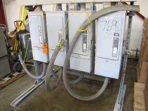 SIEMENS CONTROL BOX, (4) ENCLOSURES AND VACU-BREAK HEAVY DUTY SWITCHES. LOADING & HANDLING FEE $15-4114